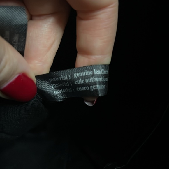 Kenneth Cole black white leather gold studded bag - Picture 5 of 6